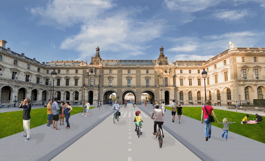 le Louvre sans voiture