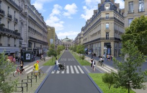 L'avenue de l'Opéra végétalisé et réservée aux piétons, cyclistes et bus @Jean-Baptiste Peter